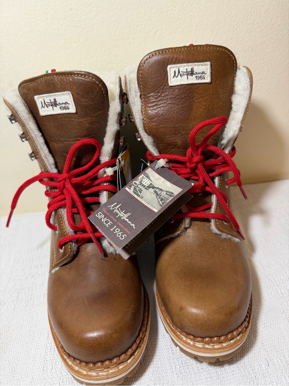 MONTELLIANA 1965 Brown Leather Boots - 7-7.5 /38 NWT Made in Italy 🇮🇹 - Picture 11 of 11